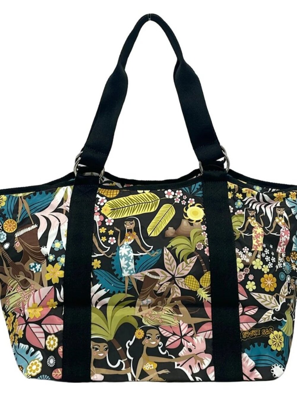 LESPORTSAC Black Khaki Multi Respo Nylon Shoulder Bag